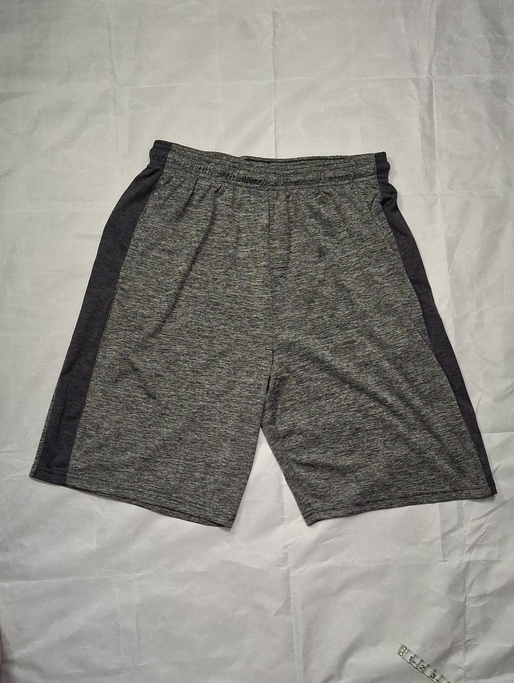 Men's Gray Athletic Shorts with Dark Side Panels
